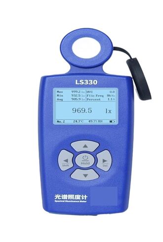 LS330 مقياس الإضاءة الطيفية مقياس الضوء الرقمي CCT UVI CRI Ra Lx FC تردد وميض in Kuwait