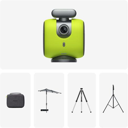 Chameleon Professional Sports Kit - AI-Powered Action Camera with Gimbal Tracking System, Team & Player Tracking, COMS 4K Video, 360° Rotation, 120° FOV, Live Streaming, All-in-One Bundle, Lemon Green in Kuwait