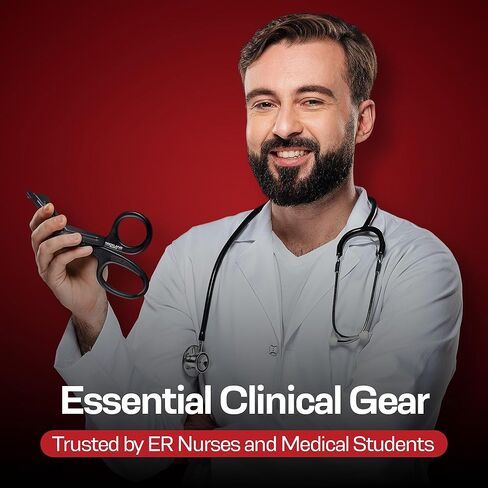 Rockland Guard - مقص طبي مطلي بالفلورايد، EMT ومقصات للصدمات - 7.5 بوصة - فولاذ مقاوم للصدأ عالي الجودة مع شفرات غير لاصقة - قابل للتعقيم (عبوة من قطعتين) in Kuwait
