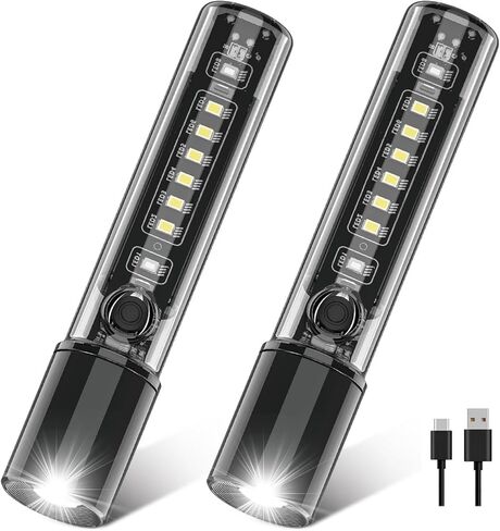 مصباح يدوي VAVOFO أرجواني LED EDC - قابل لإعادة الشحن عبر USB-C، مقاوم للماء، تركيز تكبير، 3 أوضاع، ستروب الطوارئ باللونين الأحمر والأزرق - الأفضل للاستخدام في الهواء الطلق والتكتيكي والبقاء على قيد الحياة in Kuwait