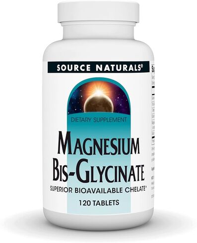 Source Naturals مغنيسيوم بيس جليسينات - يدعم صحة القلب والأوعية الدموية والعضلات - 120 قرصًا in Saudi Arabia