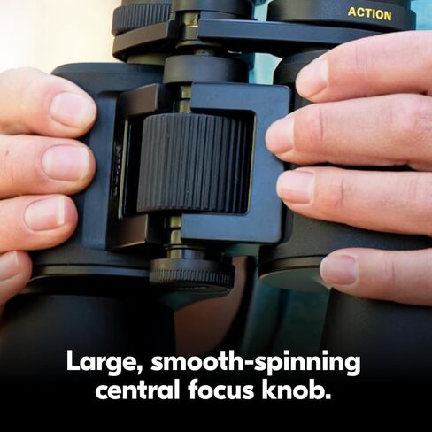 Nikon Action 12x50 Binocular | Multilayer-Coated Nikon Optics, high-Power 12x Magnification, Bright 50mm Objective Lenses, Turn-and-Slide Adjustable eyecups and Tripod-Ready Porro-Prism Design in Kuwait