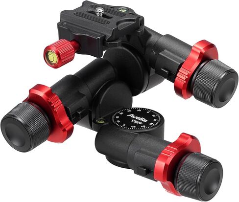 Avella 2 Way Geared Tripod Head with Millimeter Micro Adjustment, Aluminum Alloy Pan Tilt Head, 360° Panoramic Arca Type QR Plate Compatible with Sony Canon Nikon DSLR Cameras, Max Load 13.2lb, V507 in Kuwait