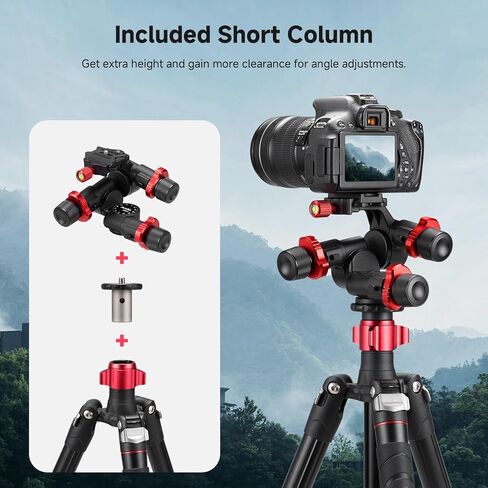 Avella 2 Way Geared Tripod Head with Millimeter Micro Adjustment, Aluminum Alloy Pan Tilt Head, 360° Panoramic Arca Type QR Plate Compatible with Sony Canon Nikon DSLR Cameras, Max Load 13.2lb, V507 in Kuwait