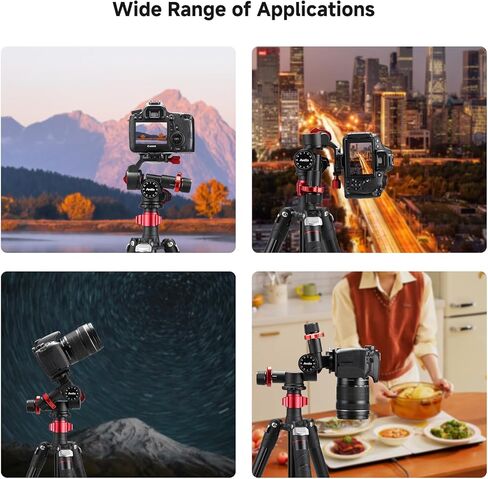 Avella 2 Way Geared Tripod Head with Millimeter Micro Adjustment, Aluminum Alloy Pan Tilt Head, 360° Panoramic Arca Type QR Plate Compatible with Sony Canon Nikon DSLR Cameras, Max Load 13.2lb, V507 in Kuwait