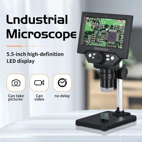 مجهر رقمي بشاشة LCD مقاس 5.5 بوصة، مجهر إلكتروني صناعي USB 1000X لتحديد التحف والنقش الدقيق in Kuwait