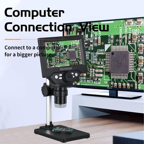 مجهر رقمي بشاشة LCD مقاس 5.5 بوصة، مجهر إلكتروني صناعي USB 1000X لتحديد التحف والنقش الدقيق in Kuwait