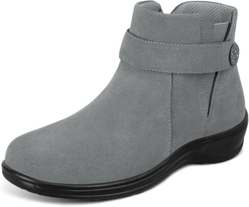 Orthofeet Women's Orthopedic Heather Suede Chelsea Bootie with Zipper in Saudi Arabia
