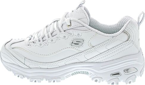 Skechers Women's, D'Lites - Fresh Start Sneaker White Silver 7.5 M in Saudi Arabia