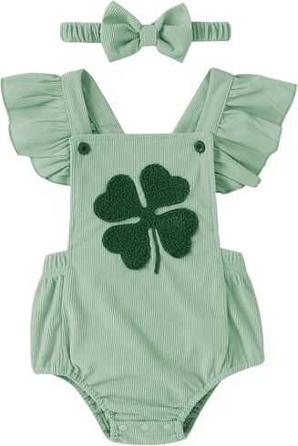 GEMLON Newborn Girl Clothes Ruffled Sleeveless Embroidery Baby Girl Romper with Headband Jumpsuit Outfits Onesies 0-18 Months in Saudi Arabia