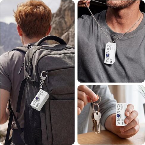 Mini Keychain Camera - 1080P FHD Mini Retro Digital Camera - Tiny Portable Small Cameras Vintage Compact Micro Cameras - Pocket Video Recorder with 8GB Card for Travel Study Recording in Kuwait