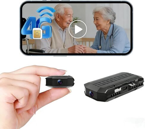 كاميرا مراقبة خلوية مخفية بدقة 4K HD Mini 4G LTE (لا تتطلب WiFi، بطاقة SIM مدمجة)، بطارية مدمجة، مراقبة خارجية للمركبة، رؤية ليلية، تنبيهات كشف الحركة، الوصول عن بعد عبر التطبيق in Kuwait