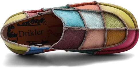 Loafers for Women Leather Round Toe Dress Shoes Casual Platform Colorful Comfortable Non Slip Slip-On Walking Shoes in Kuwait