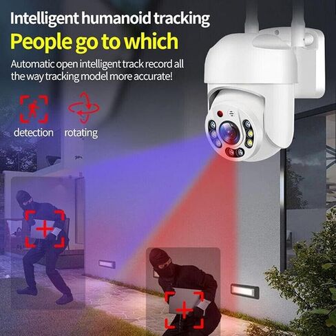 1pc Outdoor WiFi Security PTZ Camera, 360° View, Full-Color Night Vision on 2.4GHz WiF, Memory Card not Included(White 1.5") in Kuwait