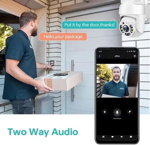1pc Outdoor WiFi Security PTZ Camera, 360° View, Full-Color Night Vision on 2.4GHz WiF, Memory Card not Included(White 1.5") in Kuwait