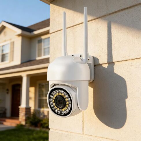 كاميرا أمان خارجية/داخلية، كاميرا Wi-Fi سلكية، عرض 360 درجة، كشف الحركة، رؤية ليلية، صوت ثنائي الاتجاه، تخزين بطاقة Cloud وSD، نطاق مزدوج 5 جيجا هرتز/2.4 جيجا هرتز متوافق مع Alexa وGoogle Home in Kuwait