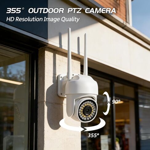 كاميرا أمان خارجية/داخلية، كاميرا Wi-Fi سلكية، عرض 360 درجة، كشف الحركة، رؤية ليلية، صوت ثنائي الاتجاه، تخزين بطاقة Cloud وSD، نطاق مزدوج 5 جيجا هرتز/2.4 جيجا هرتز متوافق مع Alexa وGoogle Home in Kuwait