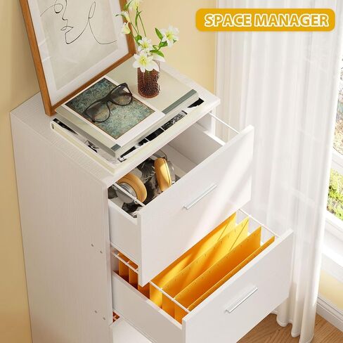DWVO File Cabinets for Home Office 4 Drawer Filing Cabinet Office Vertical Files Storage File Drawers for A4 & Letter-Sized Documents,White in Saudi Arabia