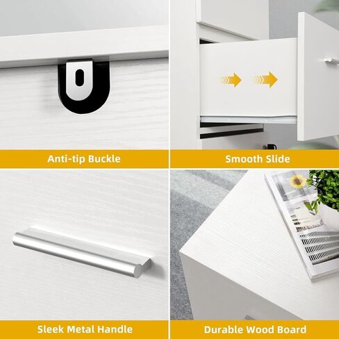 DWVO File Cabinets for Home Office 4 Drawer Filing Cabinet Office Vertical Files Storage File Drawers for A4 & Letter-Sized Documents,White in Saudi Arabia
