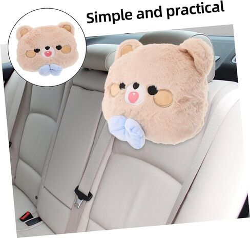 Cabilock Plush Bear Shaped Soft Embroidered Bow Cushion for Comfort Universal Travel Support Adults in Kuwait