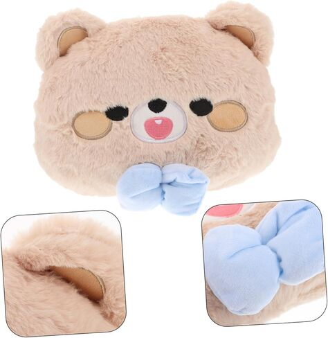 Cabilock Plush Bear Shaped Soft Embroidered Bow Cushion for Comfort Universal Travel Support Adults in Kuwait