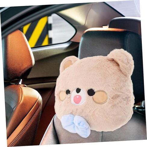 Cabilock Plush Bear Shaped Soft Embroidered Bow Cushion for Comfort Universal Travel Support Adults in Kuwait