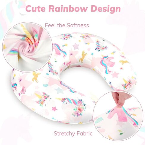 Pack of Baby Car Seat Head Support and Nursing Pillow Cover Set, Ultra Soft Comfortable in Kuwait