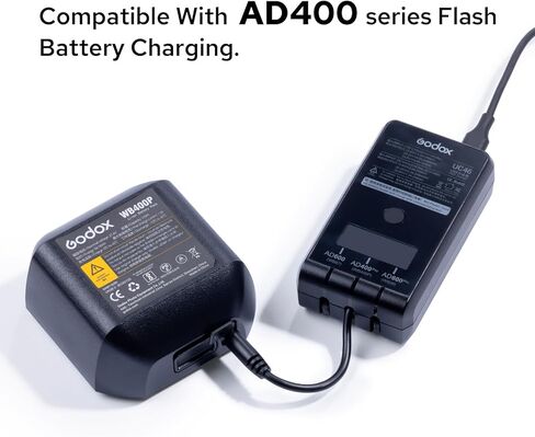 GODOX UC46 Battery Charger for Godox WB26 WB400P WB87B WB30 Battery, Suitable for AD400Pro AD400ProII AD600BMII AD600Pro AD600ProII AD800Pro Strobe Flash, with Type-C Charging Cable in Kuwait