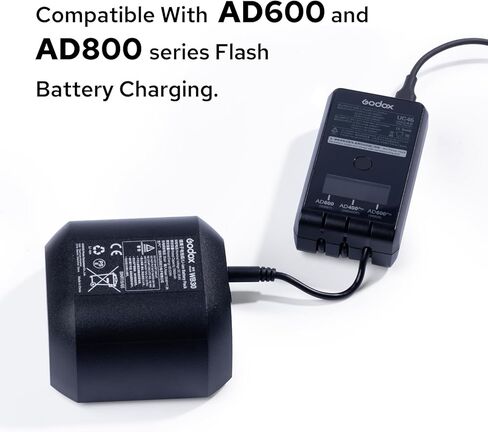 GODOX UC46 Battery Charger for Godox WB26 WB400P WB87B WB30 Battery, Suitable for AD400Pro AD400ProII AD600BMII AD600Pro AD600ProII AD800Pro Strobe Flash, with Type-C Charging Cable in Kuwait