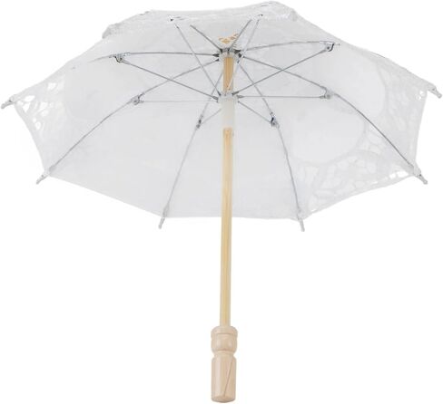 Wedding Lace Parasol Elegant Ivory Lace Wedding Parasol Vintage Bridal Umbrella Sunshade for Photoshoots and Women in Kuwait