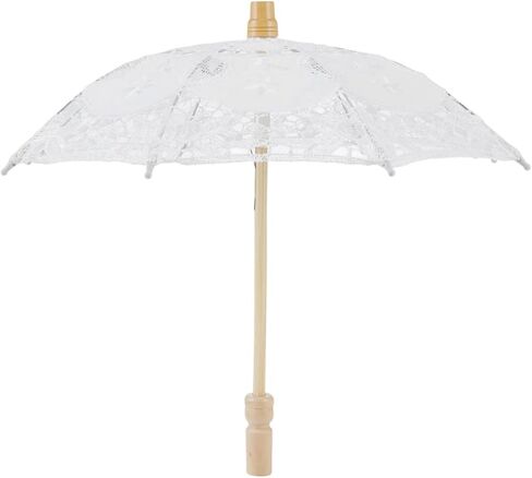 Wedding Lace Parasol Elegant Ivory Lace Wedding Parasol Vintage Bridal Umbrella Sunshade for Photoshoots and Women in Kuwait