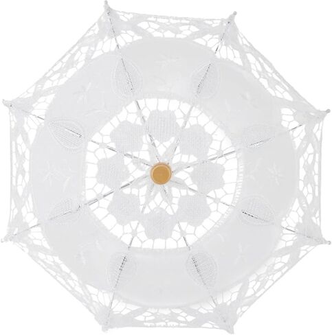 Wedding Lace Parasol Elegant Ivory Lace Wedding Parasol Vintage Bridal Umbrella Sunshade for Photoshoots and Women in Kuwait