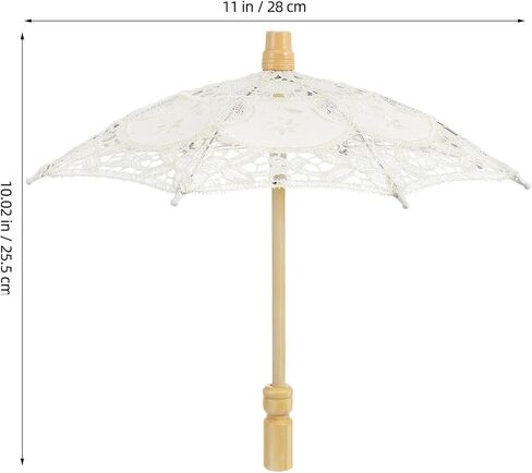 Wedding Lace Parasol Elegant Lace Parasol Wedding Umbrella Handheld Bridal Sunshade with Ergonomic Handle for Photography Tea Party Dress Up Events in Kuwait