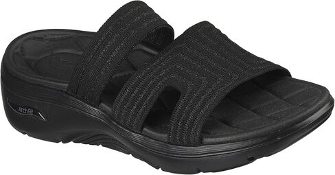 صندل Skechers النسائي أثناء التنقل Go Walk Arch Fit 2.0 Lurex Knit Slide in Kuwait