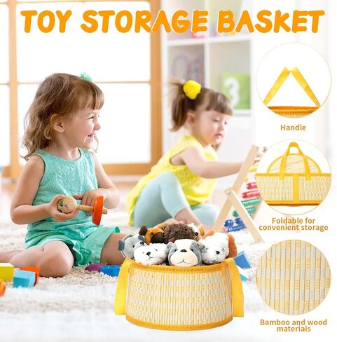 4Sets Large Easter Basket Easter Baskets for kids Foldable Easter Baskets with Handle Ribbon Cellophane Bags 12 Colorful Eggs for Easter Egg Hunt Baskets for Gifts Empty in Kuwait