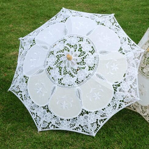 Wedding Lace Umbrella, Elegant Bridal Parasol with Fine Lace Craftsmanship, for Wedding Decoration and Photography Props in Kuwait