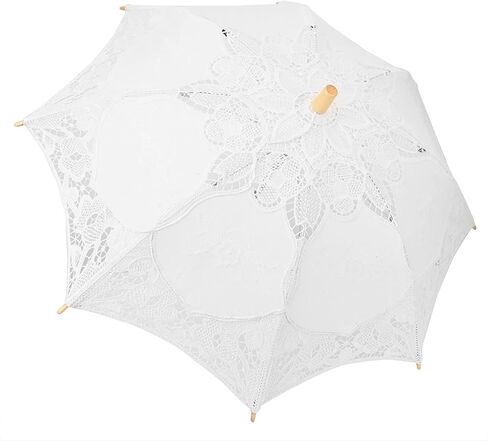 Dan&Dre Bridal Lace Umbrella, Elegant Lace Umbrella, Bridal for Wedding Photography, with NonSlip Handle in Kuwait