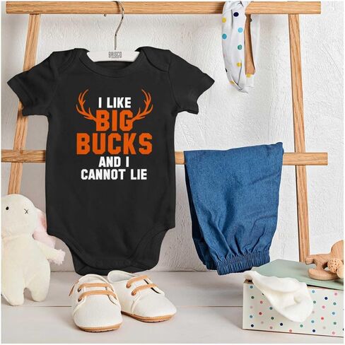 Brisco Brands I Like Big Bucks Funny Hunting Baby Bodysuit Jumper Boys in Saudi Arabia