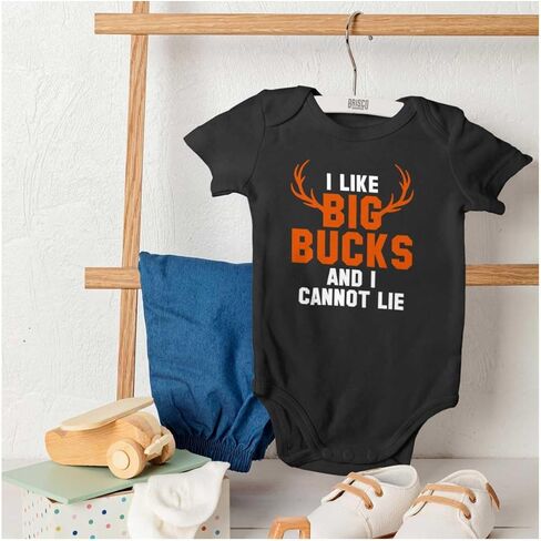 Brisco Brands I Like Big Bucks Funny Hunting Baby Bodysuit Jumper Boys in Saudi Arabia