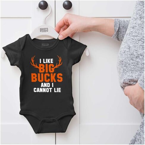 Brisco Brands I Like Big Bucks Funny Hunting Baby Bodysuit Jumper Boys in Saudi Arabia