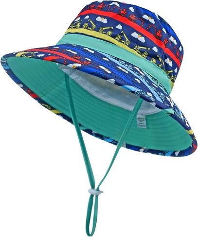 Baby Toddler Kids Sun Hat for Boys Girls Print Adjustable Summer Bucket Cap UPF 50+ Protective in Saudi Arabia