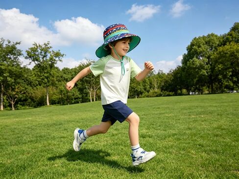 Baby Toddler Kids Sun Hat for Boys Girls Print Adjustable Summer Bucket Cap UPF 50+ Protective in Saudi Arabia