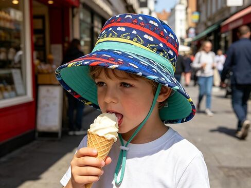 Baby Toddler Kids Sun Hat for Boys Girls Print Adjustable Summer Bucket Cap UPF 50+ Protective in Saudi Arabia