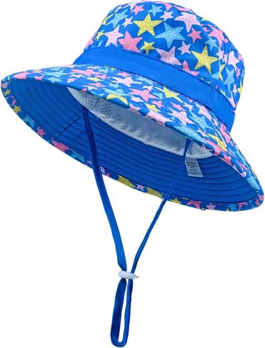 Baby Toddler Kids Sun Hat for Boys Girls Print Adjustable Summer Bucket Cap UPF 50+ Protective in Saudi Arabia