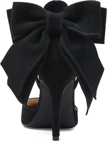 SaraIris Women's Black Bow Heels Pointy Toe Stiletto High Heel Dress Pumps Comfortable Elegant Shoes in Saudi Arabia