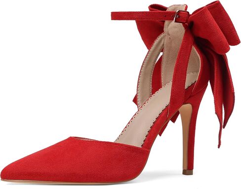SaraIris Women's Black Bow Heels Pointy Toe Stiletto High Heel Dress Pumps Comfortable Elegant Shoes in Saudi Arabia