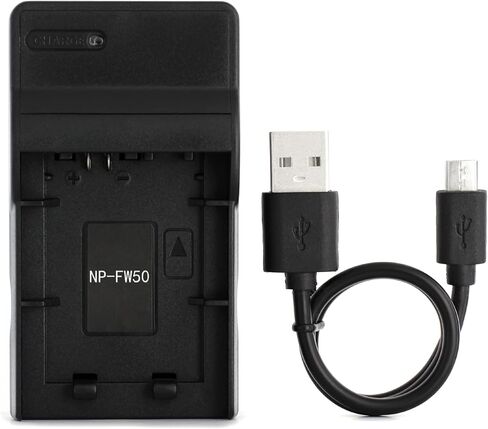 Norifon NP-FW50 USB Charger for Sony Alpha 6000, 5000, 5100, ILCE-6000, ILCE-7, NEX-5T, NEX-6, NEX-5R, NEX-7, NEX-5, NEX-3N, NEX-3, NEX-C3, SLT-A37 Camera and More in Kuwait