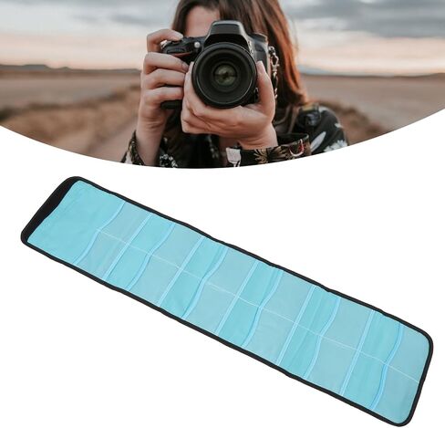 Camera Lens Filter Case Nylon Foldable for 25-86mm Round & 83x100mm Square Filters - Shockproof, Waterproof, Portable Storage for 12pcs Filters, Easy Access for Photographers (for 12pcs) in Saudi Arabia