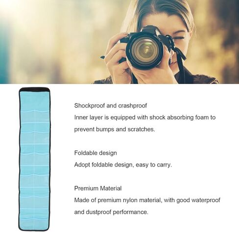 Camera Lens Filter Case Nylon Foldable for 25-86mm Round & 83x100mm Square Filters - Shockproof, Waterproof, Portable Storage for 12pcs Filters, Easy Access for Photographers (for 12pcs) in Saudi Arabia