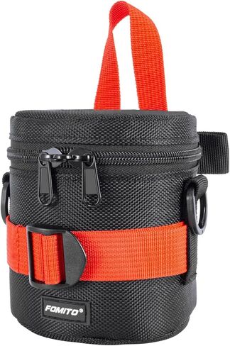 FOMITO M Size Water-Resistant Camera Lens Pouch Bag - Shockproof Protective Case with Mesh Pocket, Compatible with Canon EF-S 17-55mm, Nikon AF-S 18-200mm, Fujifilm XF 56mm & Lenses Under 3.94"x6.1" in Saudi Arabia